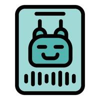 Electronic id card showing smiling face and barcode vector