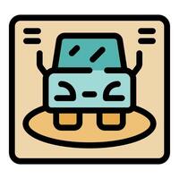 Car parking sensor detecting vehicle presence icon vector