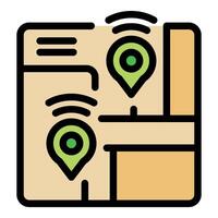 Gps tracking devices sending signals on city map vector