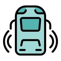 Driverless bus using sensors for navigation and obstacle detection vector