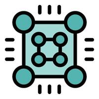 Quantum processor computing nanotechnology creating connections and signals vector