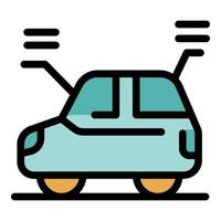 Remote control car sending signals with antennas extended vector