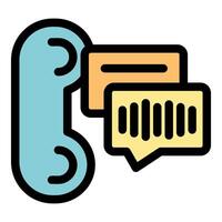 Phone with speech and chat bubbles showing communication vector