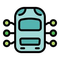 Futuristic server rack hosting data with multiple connections in data center vector