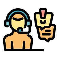 Call center operator managing customer feedback and complaints vector