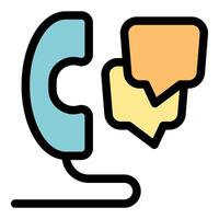 Phone handset with speech bubbles showing communication vector