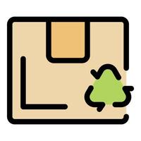 Cardboard box with recycling symbol promoting sustainable packaging vector