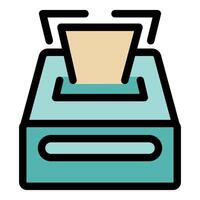 Ballot box casting vote during election process vector