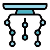 Decentralized network connecting multiple nodes under central hub vector