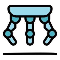 Futuristic robot legs walking on a line, artificial intelligence concept vector