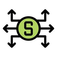 Expanding business and financial control, with arrows symbolizing investment strategy and cash flow management vector