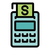 Payment terminal processing transaction with dollar sign, pos terminal for cashless purchases vector