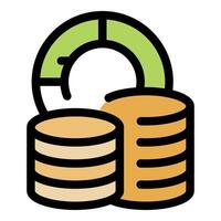 Money and pie chart representing financial analysis and investment growth vector