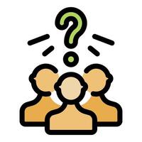 Group of people thinking about question mark, brainstorming and teamwork concept vector