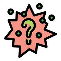 Question mark surrounded by green dots on a star shape with irregular border vector