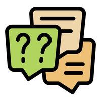 Question marks appearing in speech bubbles symbolizing online q and a session vector