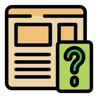 Website content creating with question mark icon, online help and support vector