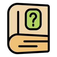 Book with question mark asking for answers and solutions vector