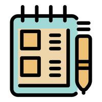 Notepad and pen representing planning and organization vector