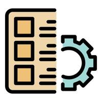 Website development process with settings gear icon vector