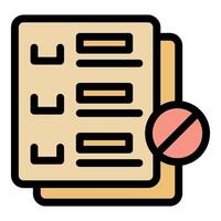 Stop sign cancelling checklist on clipboard representing task rejection vector
