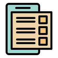 Mobile phone showing checklist for online survey or exam vector
