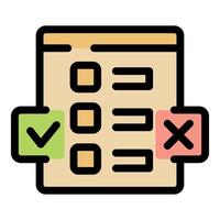 Online survey showing checkmark and cross mark icons vector