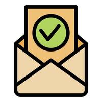 Approved mail envelope with check mark delivering good news vector