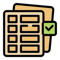 Completing checklist on clipboard with check mark icon vector