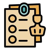 Robotic arm stamping checklist for quality control automation vector