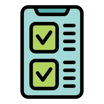 teléfono inteligente demostración marcas de verificación en Lista de Verificación aplicación interfaz vector