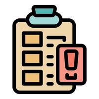 Clipboard showing penalty points for driving license with warning sign vector