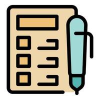 Pen completing checklist on document, efficient task management vector