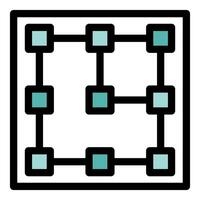Blockchain technology connecting digital blocks in secure network grid vector