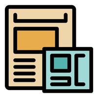 Web design process showing wireframe and final result vector