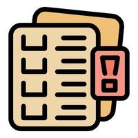 Task list with exclamation mark representing urgent pending tasks vector