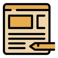 Pencil editing web page content layout with placeholder vector