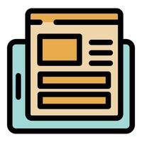 Web design project showing wireframe on tablet screen vector