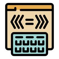 Keyboard typing code equal sign programming software window vector