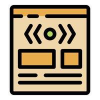 Web page showing slideshow with navigation arrows and content boxes vector