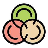Three interlocking circles representing synergy and collaboration vector