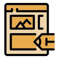 Web design process showing adding images to a website layout using a cms vector