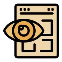 Observing website performance metrics with attentive eye icon vector