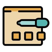 Web design tool selecting color with eyedropper picking hue from palette vector