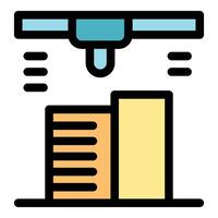 3d printing machine creating bar chart icon demonstrating growth vector