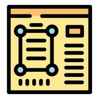 Prototyping software showing wireframe and components on screen vector