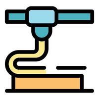 3d printing machine constructing object layer by layer from molten material vector