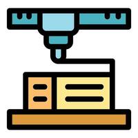 3d printer creating object layer by layer, automated manufacturing process vector