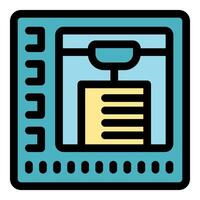 3d printing machine creating an object layer by layer from cad model vector