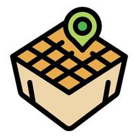 Location pin pointing to agricultural field plot representing precision farming vector